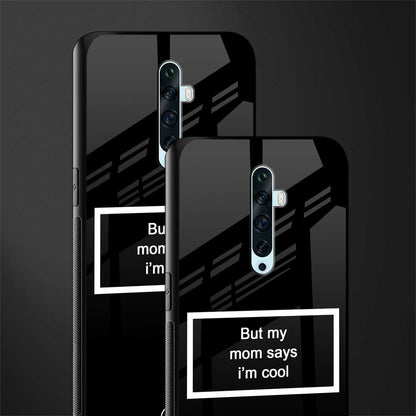 mom says i'm cool black glass case for oppo reno 2f image-2