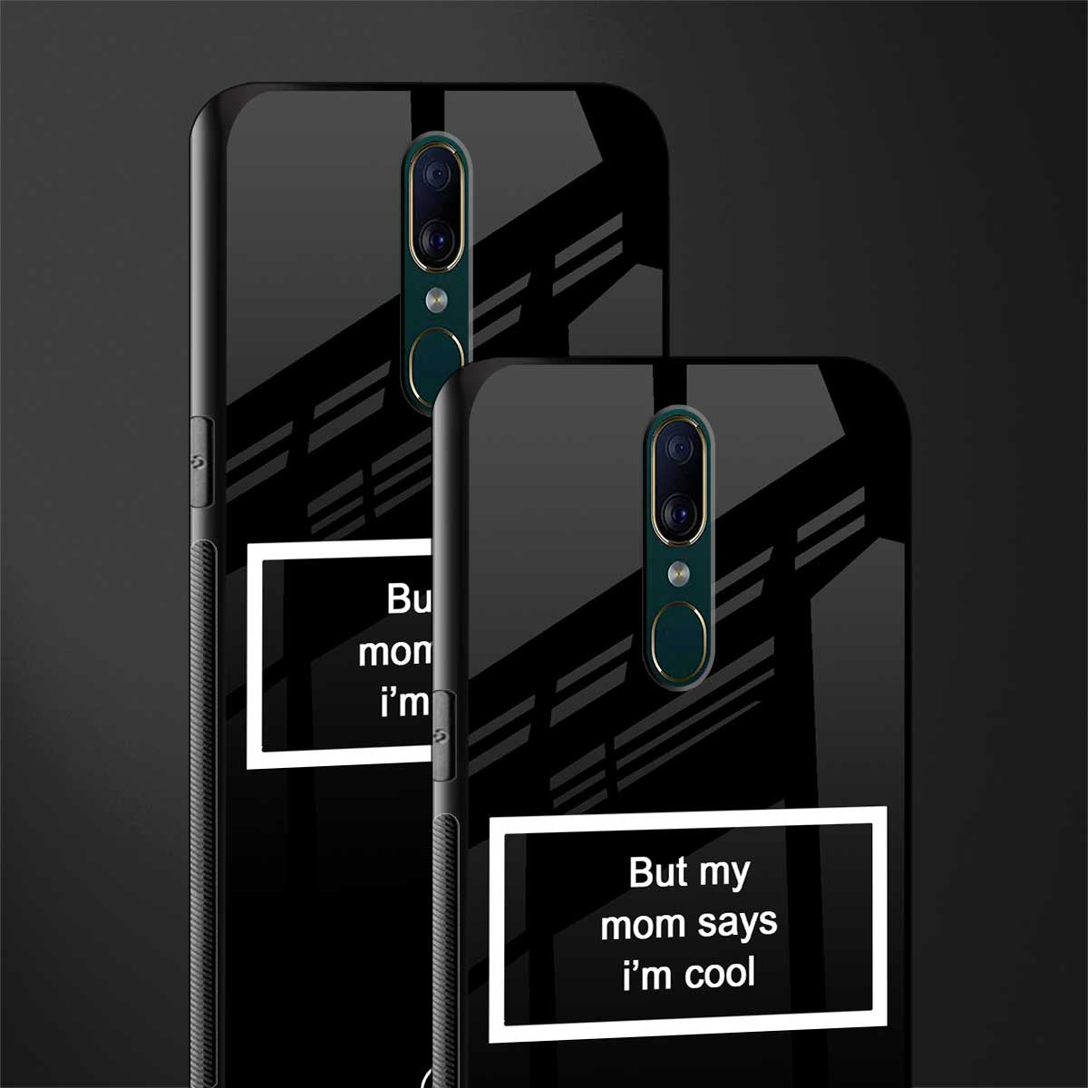 mom says i'm cool black glass case for oppo a9 image-2
