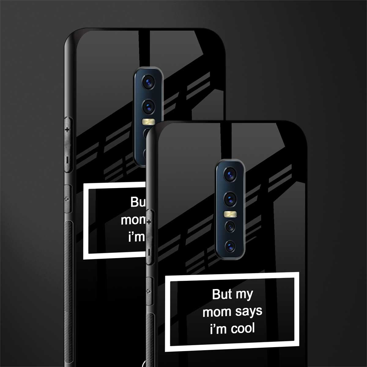 mom says i'm cool black glass case for vivo v17 pro image-2