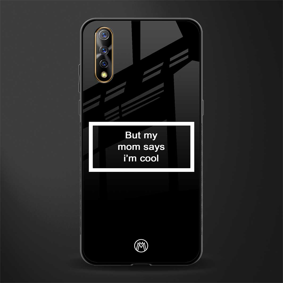 mom says i'm cool black glass case for vivo s1 image