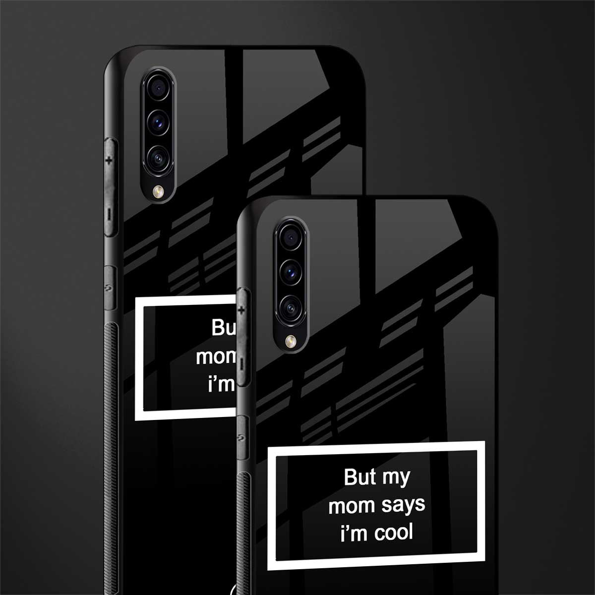 mom says i'm cool black glass case for samsung galaxy a70s image-2