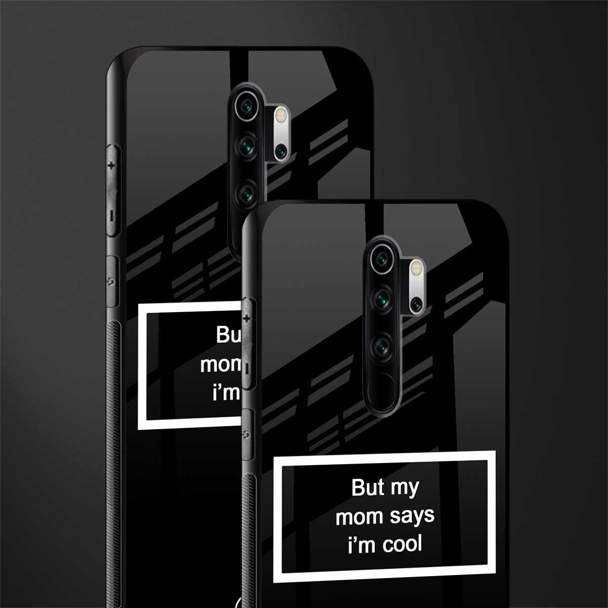 mom says i'm cool black glass case for redmi note 8 pro image-2