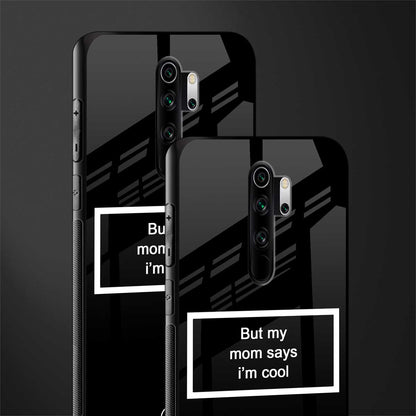 mom says i'm cool black glass case for redmi note 8 pro image-2