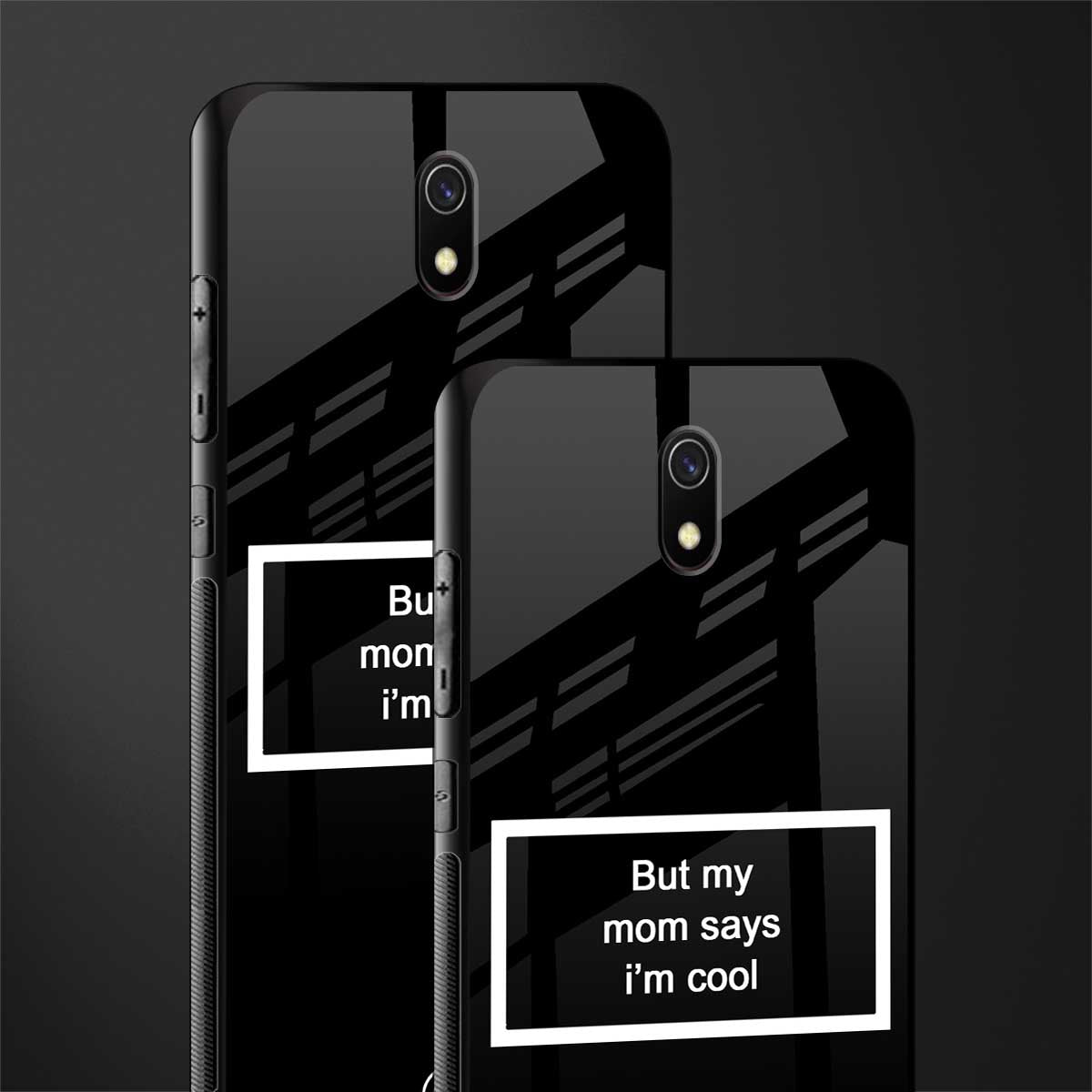 mom says i'm cool black glass case for redmi 8a image-2