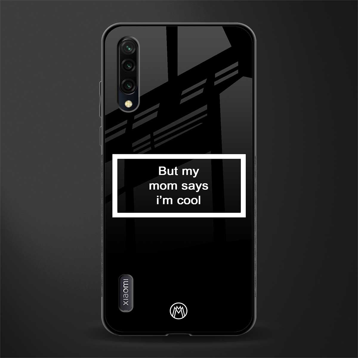mom says i'm cool black glass case for mi a3 redmi a3 image