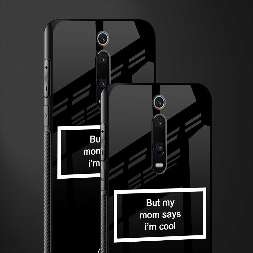 mom says i'm cool black glass case for redmi k20 pro image-2