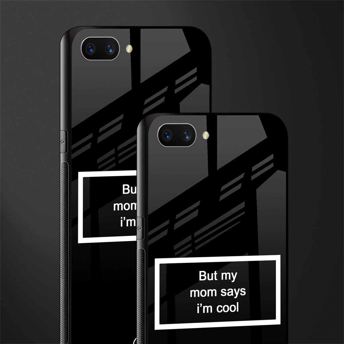 mom says i'm cool black glass case for realme c1 image-2