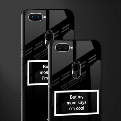 mom says i'm cool black glass case for oppo a7 image-2