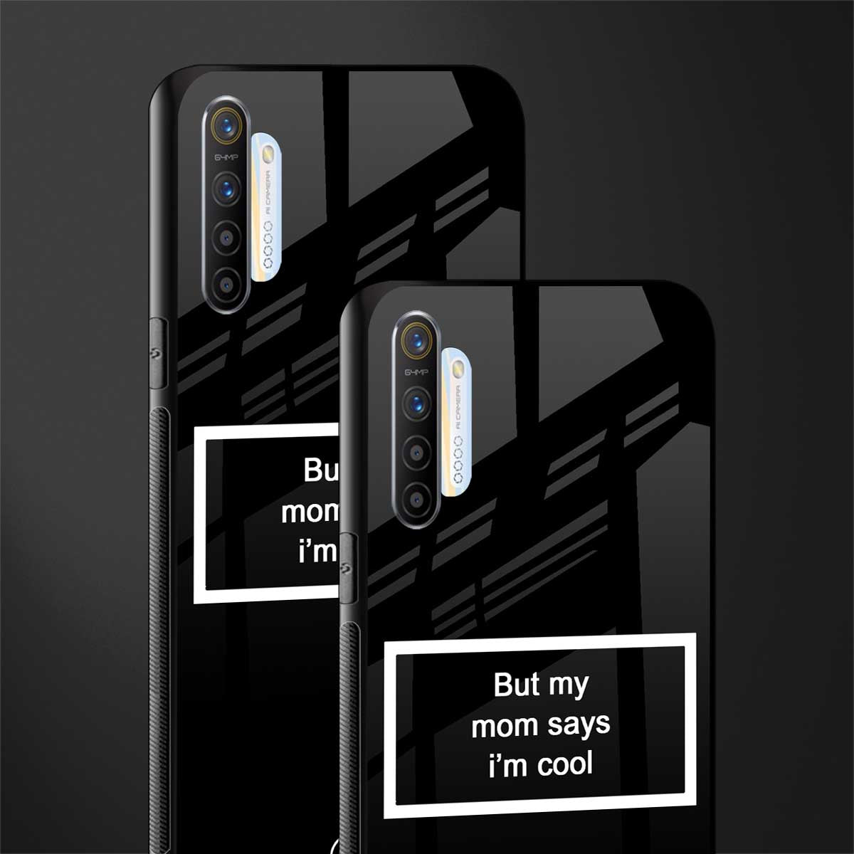mom says i'm cool black glass case for realme x2 image-2