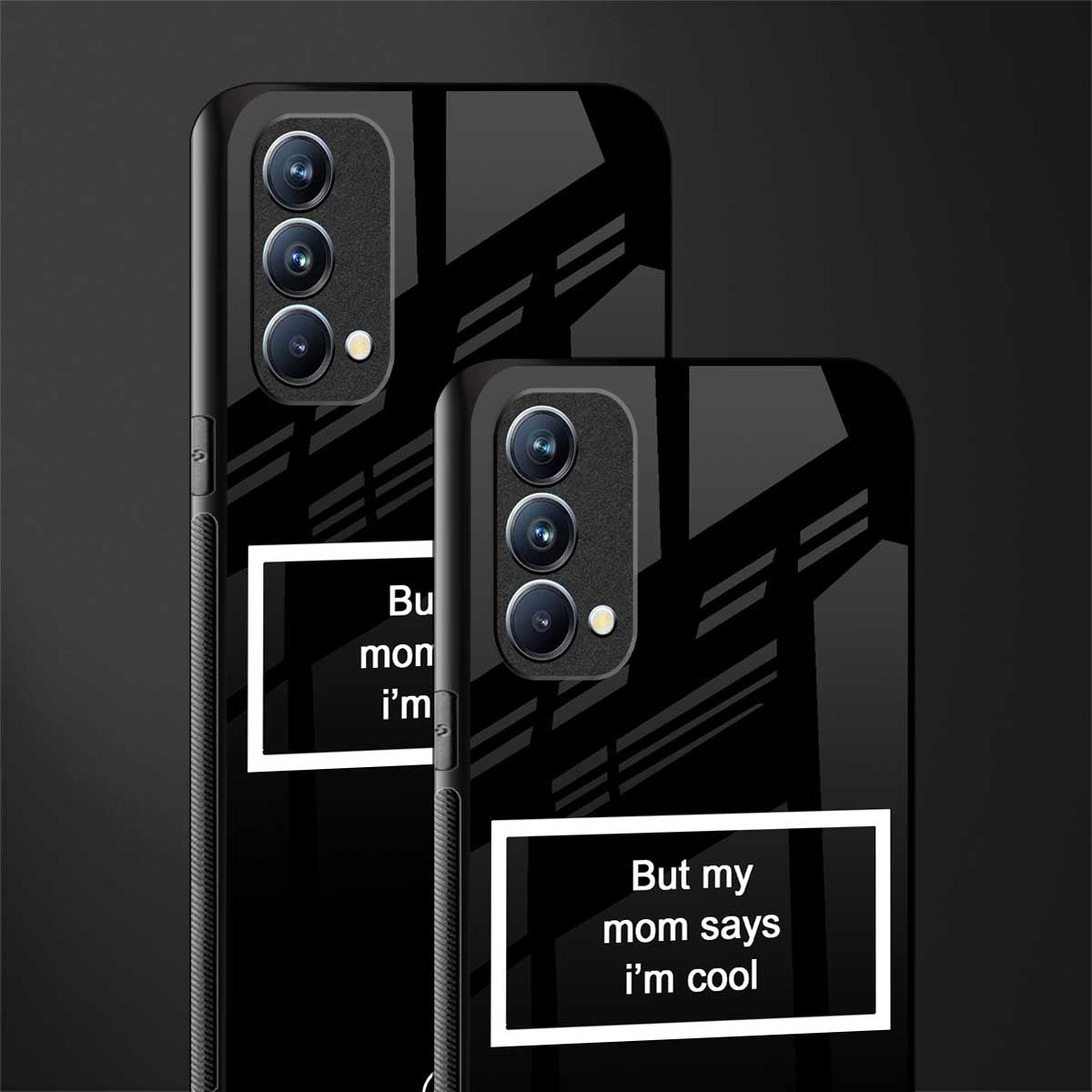 mom says i'm cool black glass case for oppo f19 image-2