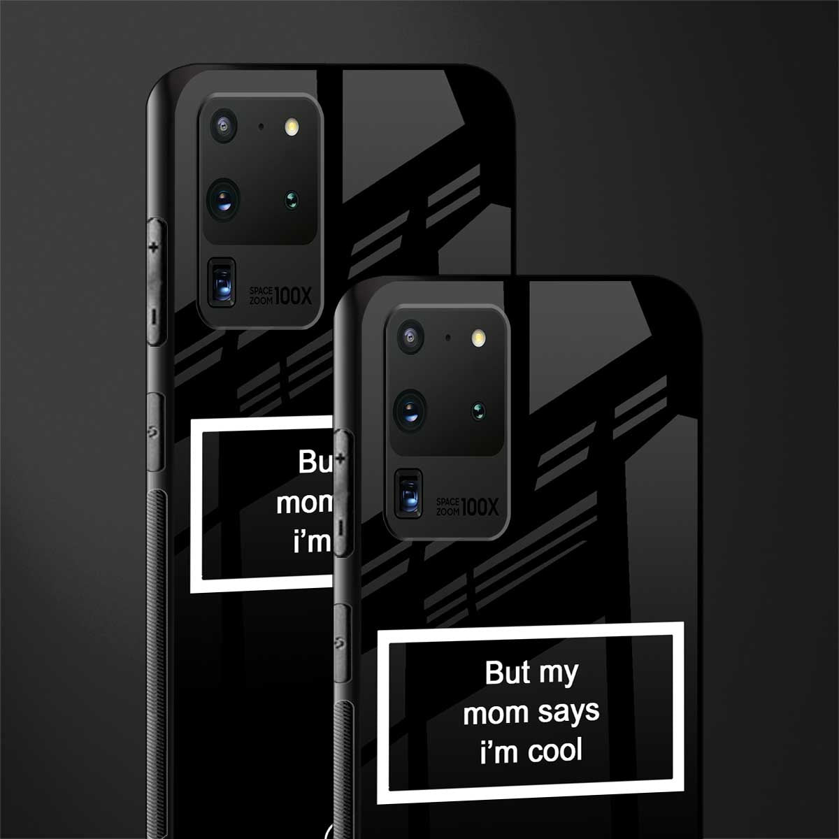 mom says i'm cool black glass case for samsung galaxy s20 ultra image-2
