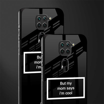 mom says i'm cool black glass case for redmi note 9 image-2