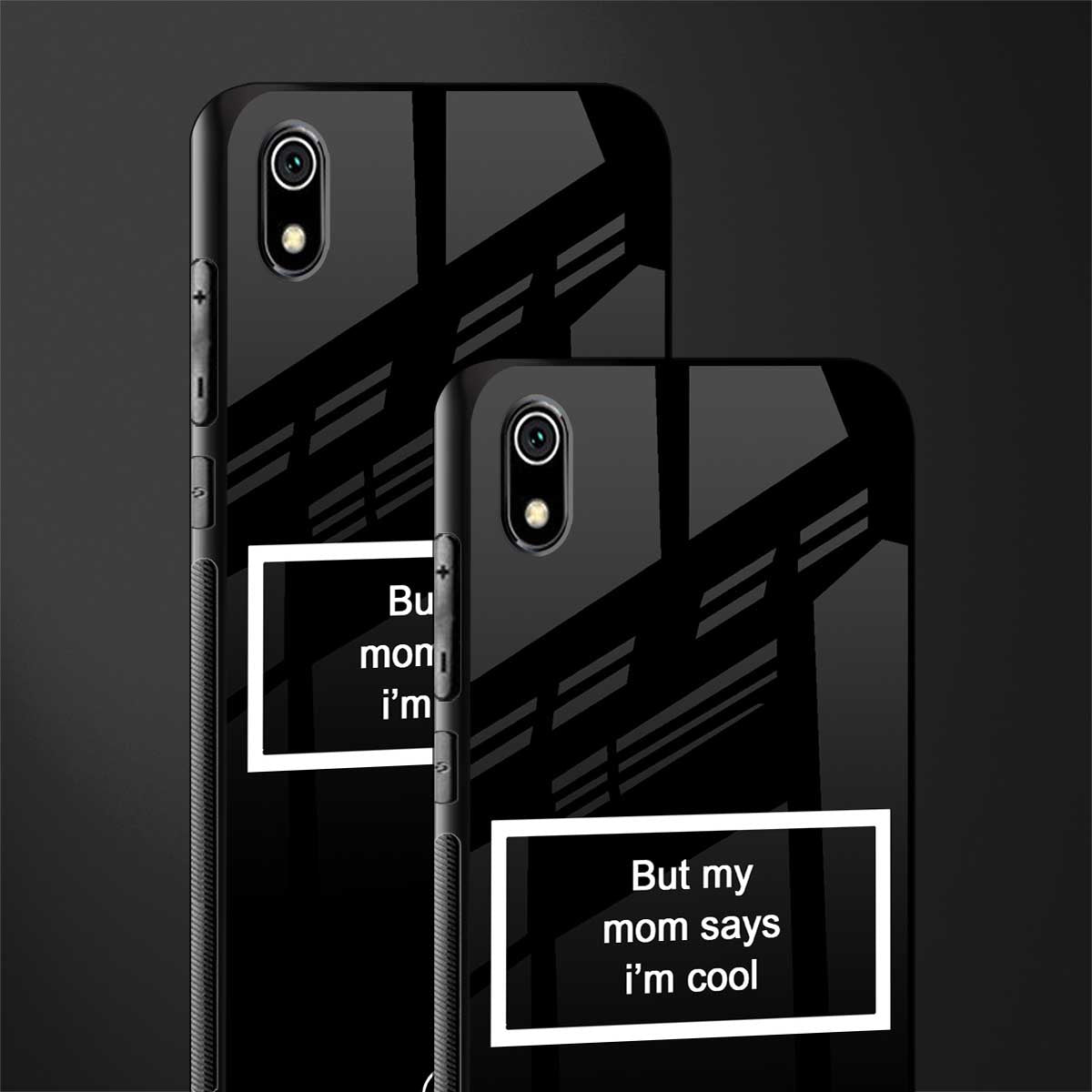 mom says i'm cool black glass case for redmi 7a image-2