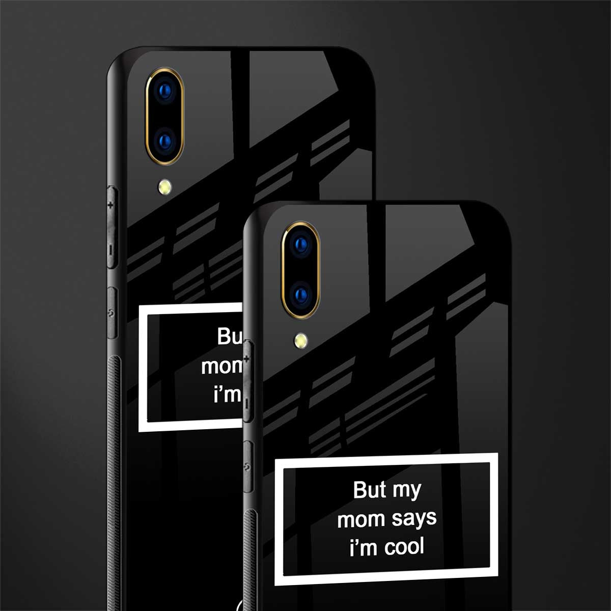 mom says i'm cool black glass case for vivo v11 pro image-2