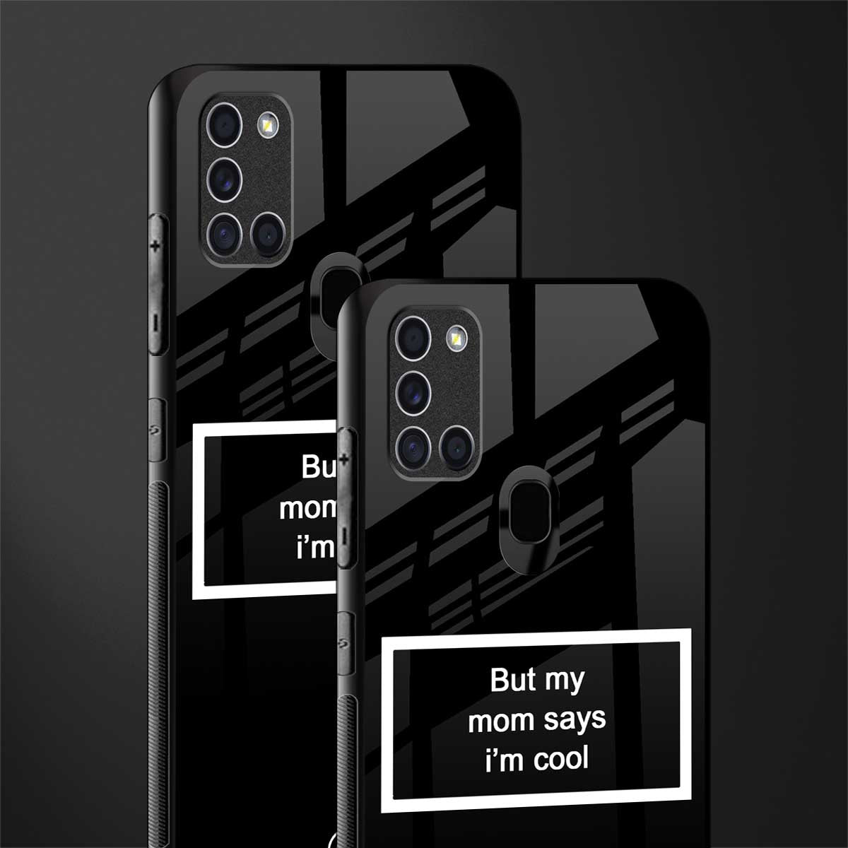 mom says i'm cool black glass case for samsung galaxy a21s image-2
