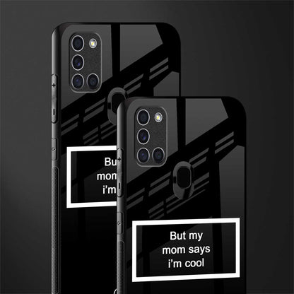 mom says i'm cool black glass case for samsung galaxy a21s image-2