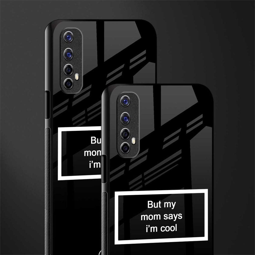 mom says i'm cool black glass case for realme 7 image-2