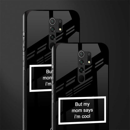 mom says i'm cool black glass case for poco m2 image-2
