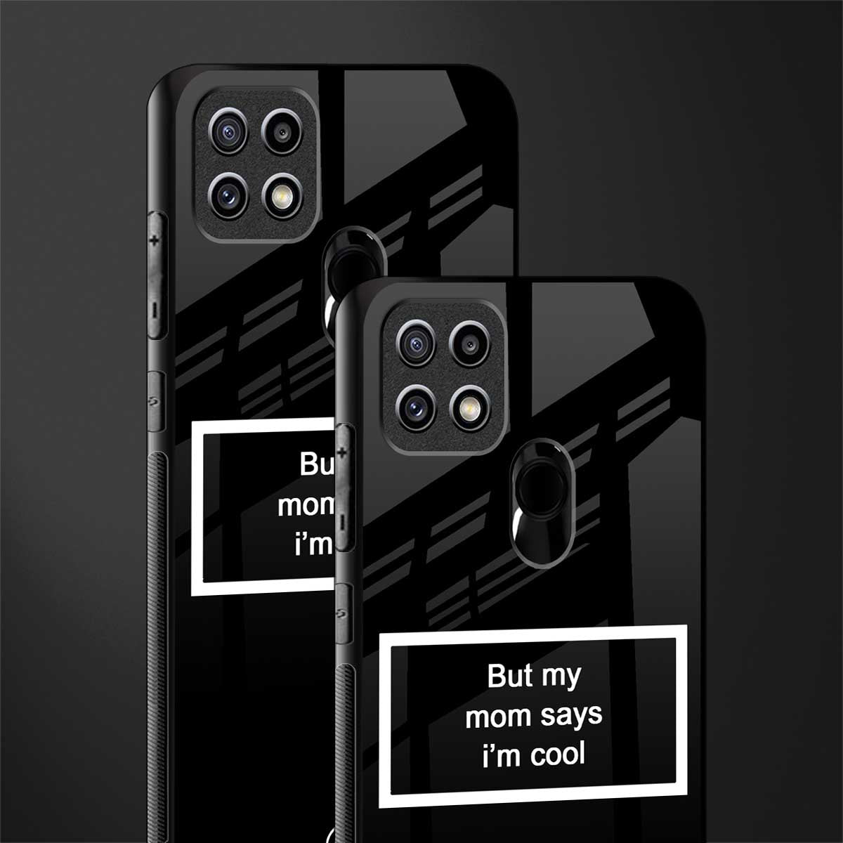 mom says i'm cool black glass case for oppo a15s image-2