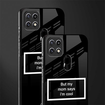 mom says i'm cool black glass case for oppo a15s image-2