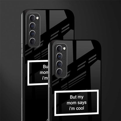mom says i'm cool black glass case for oppo reno 4 pro image-2