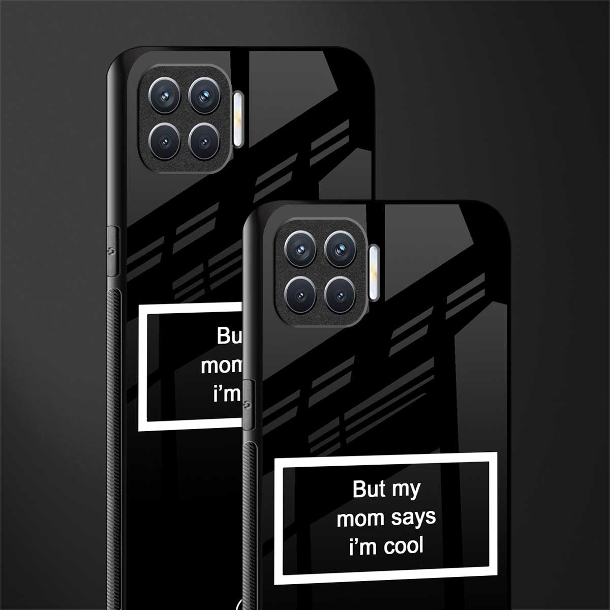 mom says i'm cool black glass case for oppo f17 image-2