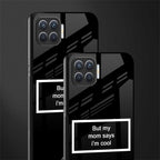 mom says i'm cool black glass case for oppo f17 pro image-2