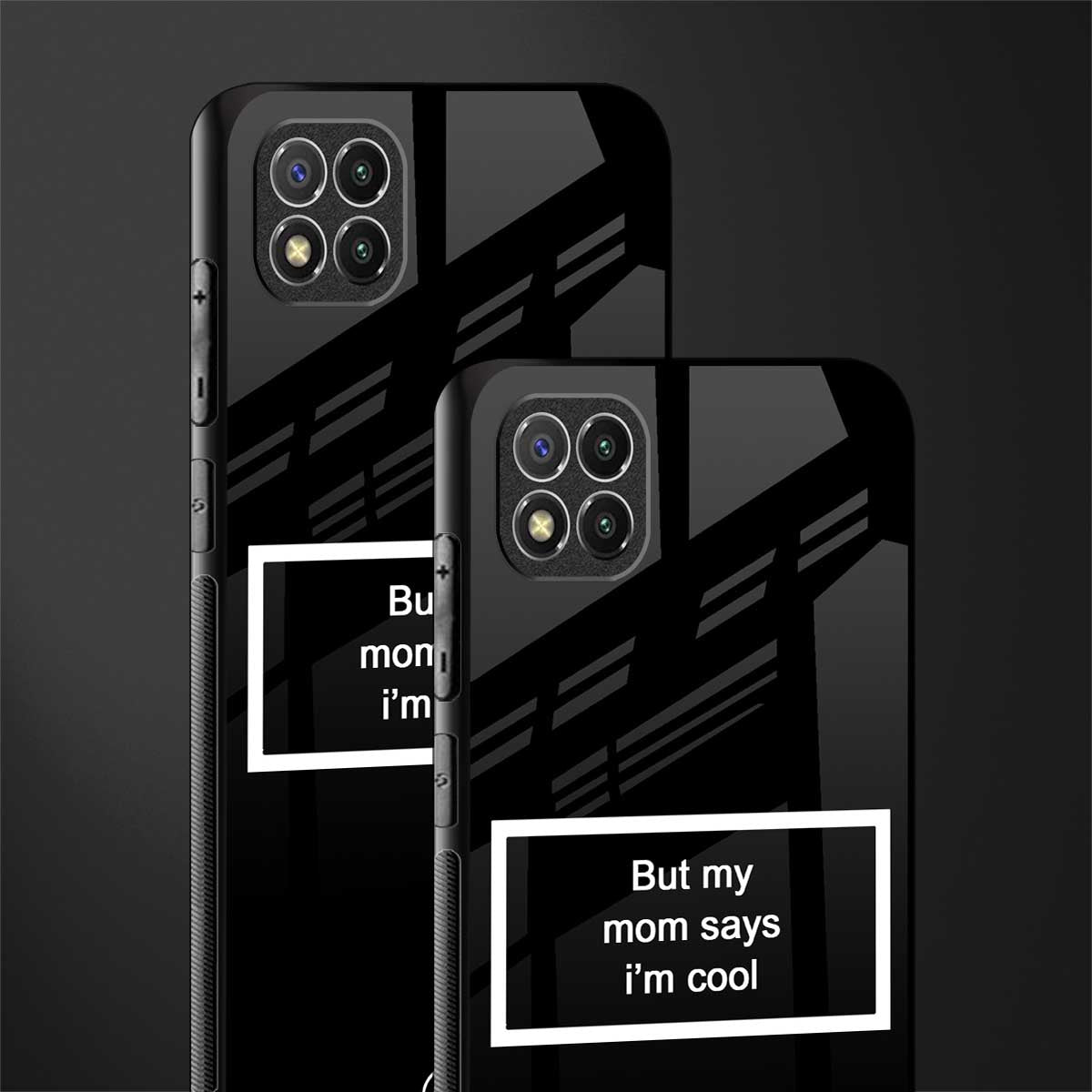 mom says i'm cool black glass case for poco c3 image-2