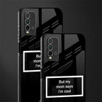 mom says i'm cool black glass case for redmi 9 power image-2