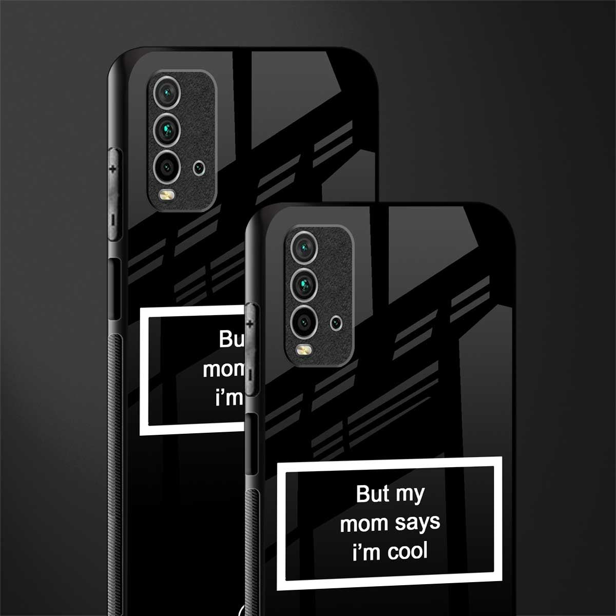 mom says i'm cool black glass case for redmi 9 power image-2