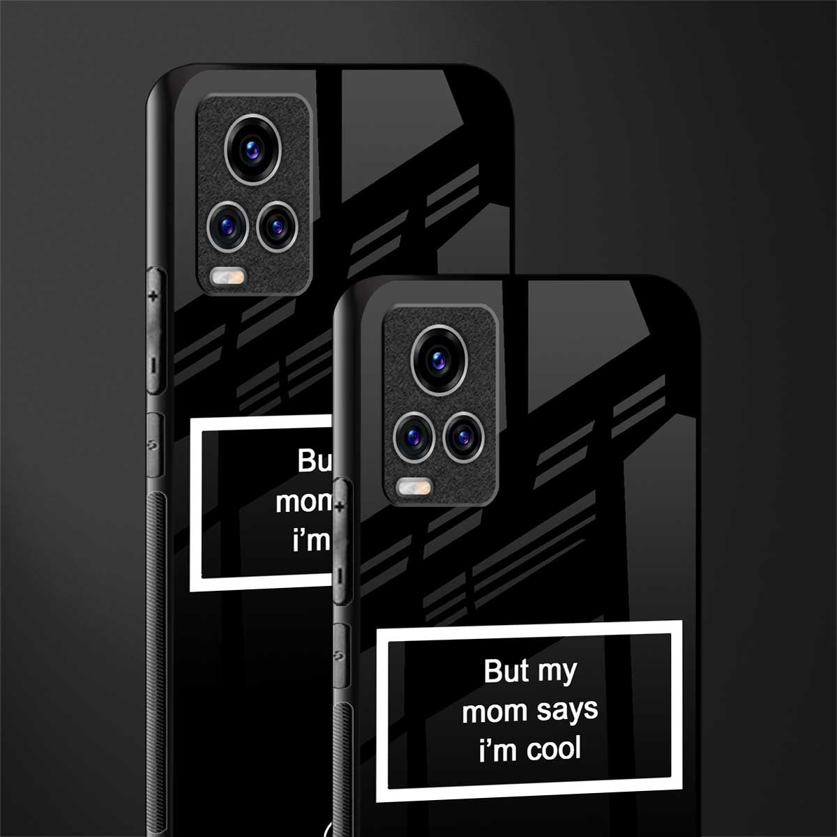 mom says i'm cool black glass case for vivo v20 pro image-2