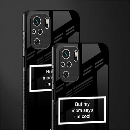 mom says i'm cool black glass case for redmi note 10s image-2
