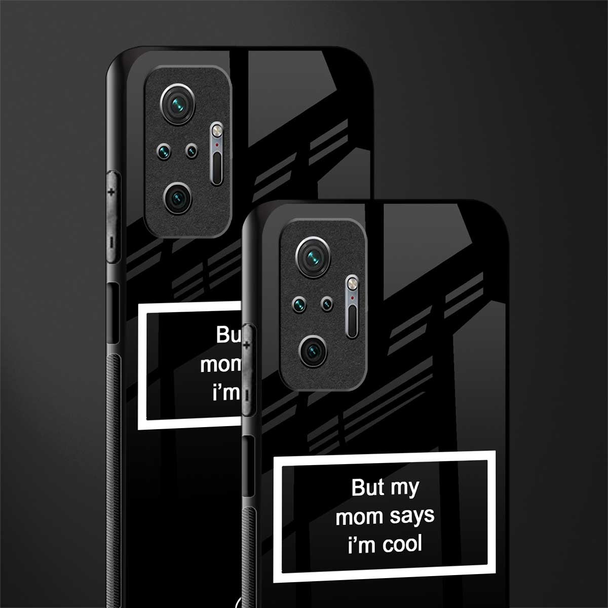 mom says i'm cool black glass case for redmi note 10 pro image-2