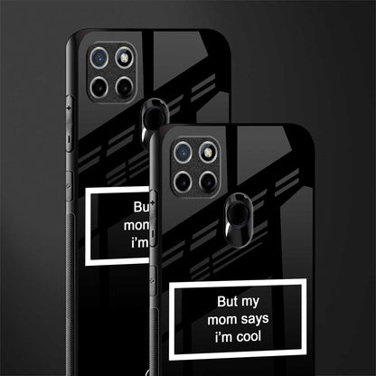 mom says i'm cool black glass case for realme c21y image-2