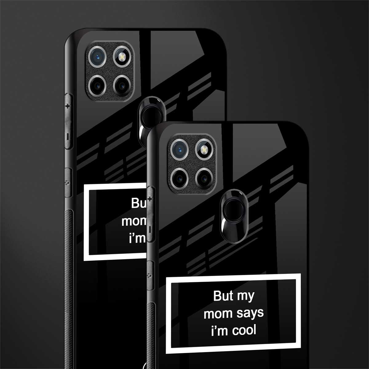mom says i'm cool black glass case for realme c21 image-2