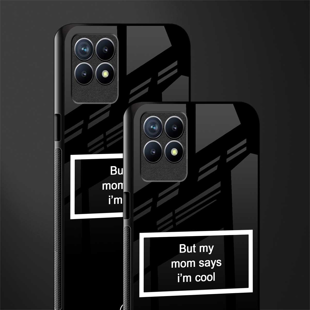 mom says i'm cool black glass case for realme 8i image-2