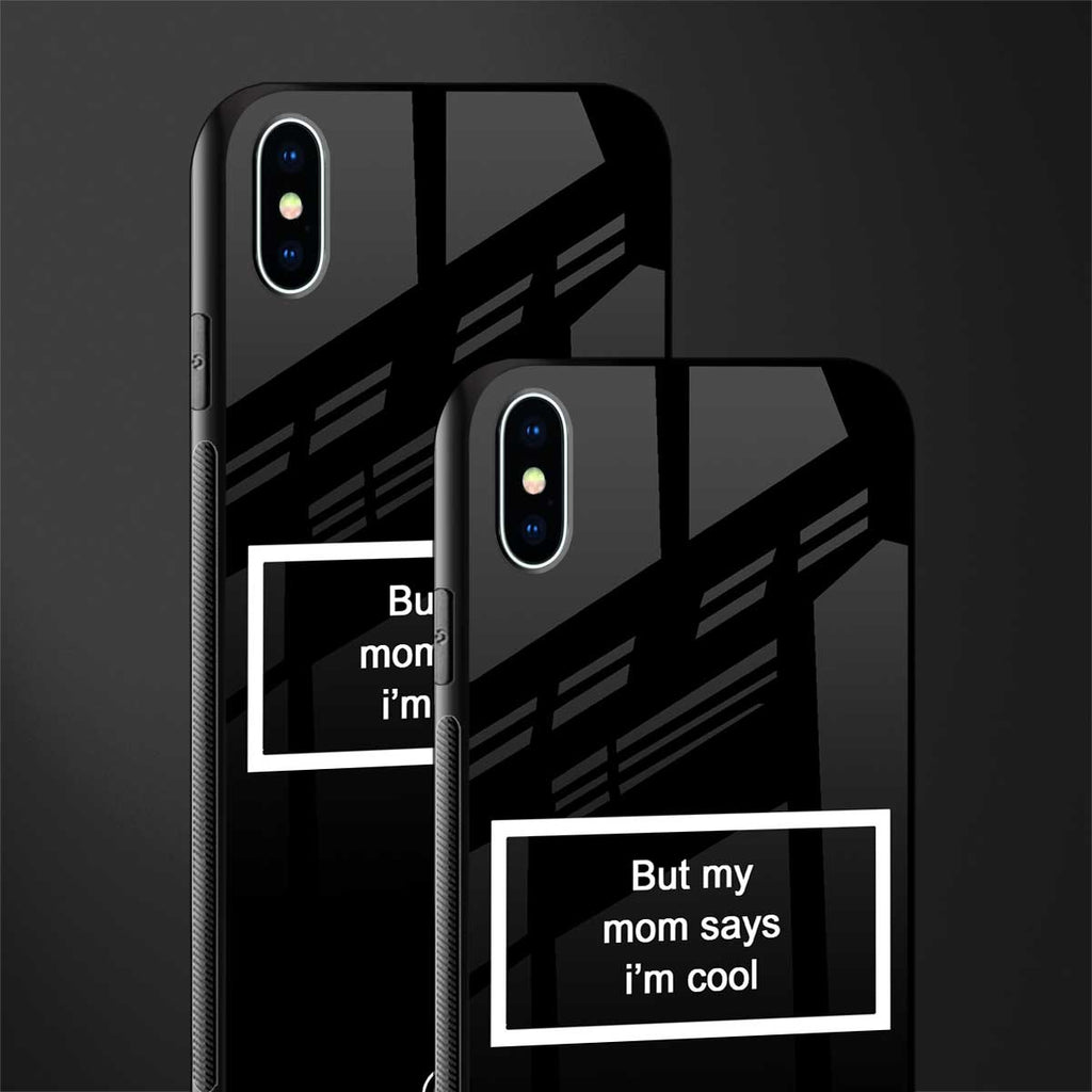 mom says i'm cool black glass case for iphone xs max image-2