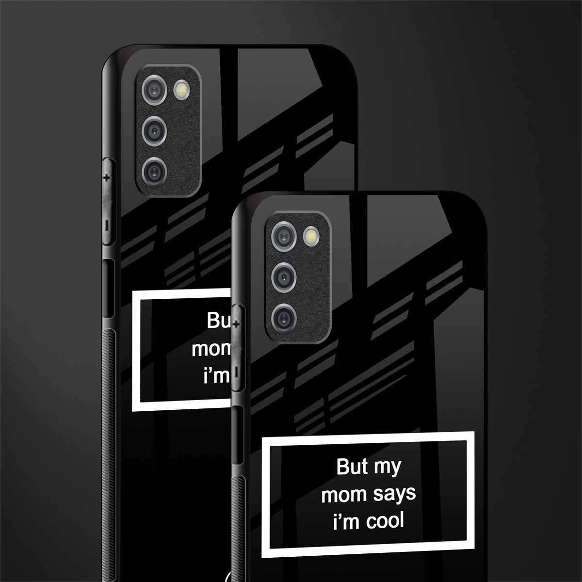 mom says i'm cool black glass case for samsung galaxy a03s image-2