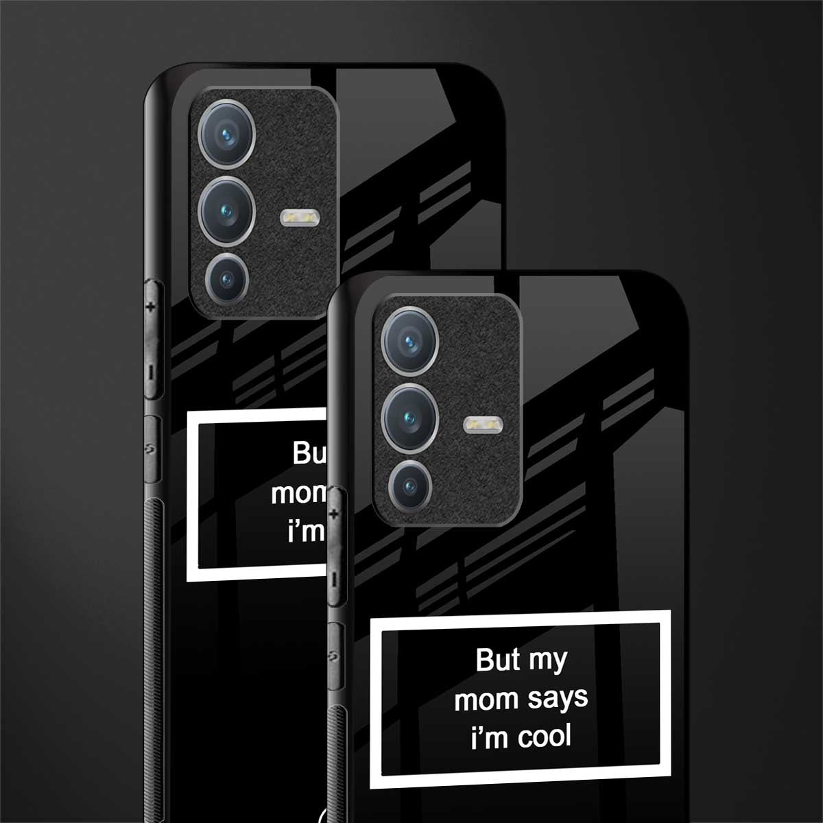 mom says i'm cool black glass case for vivo v23 pro 5g image-2