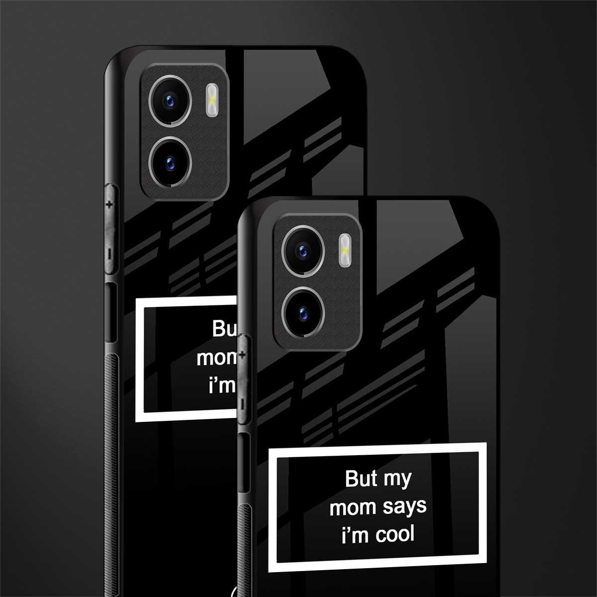 mom says i'm cool black glass case for vivo y15s image-2