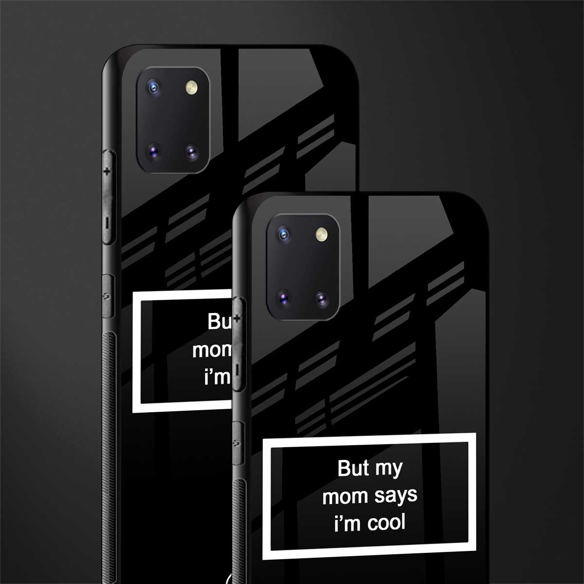 mom says i'm cool black glass case for samsung a81 image-2