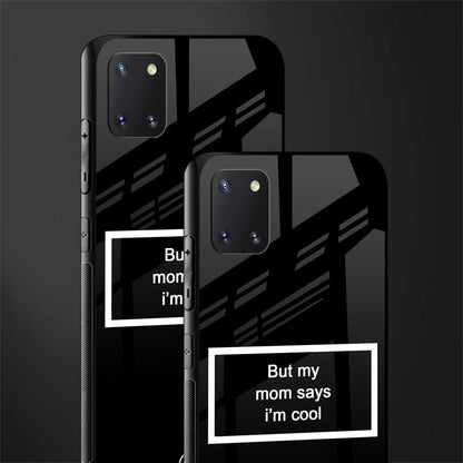 mom says i'm cool black glass case for samsung a81 image-2