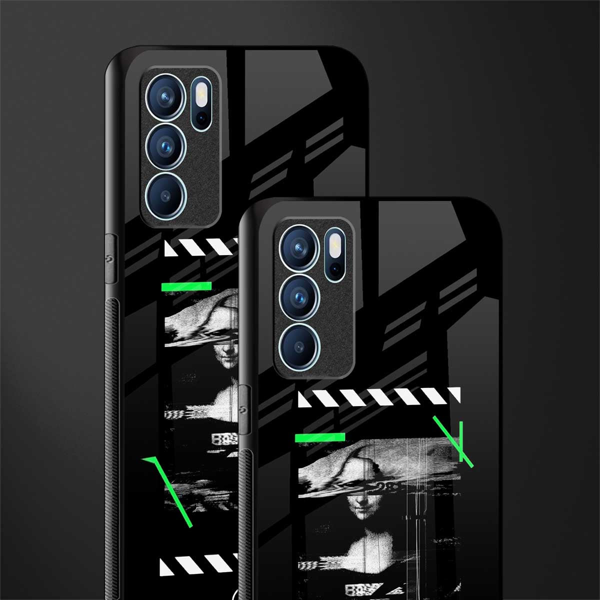 mona lisa art glass case for oppo reno6 5g image-2