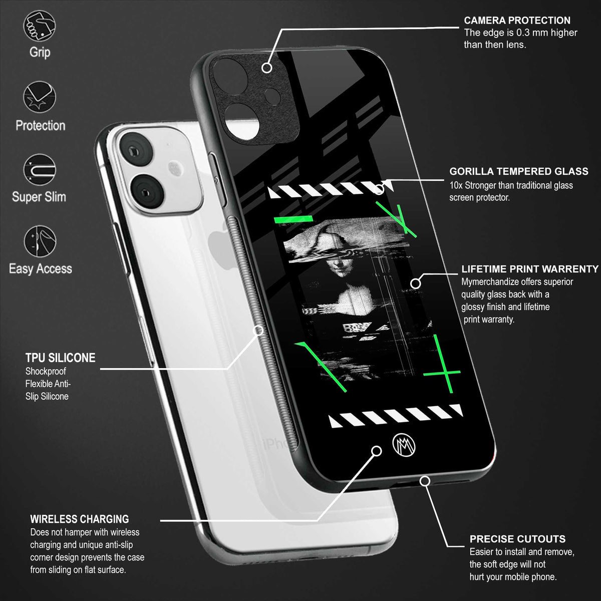 mona lisa art back phone cover | glass case for vivo v27 pro 5g