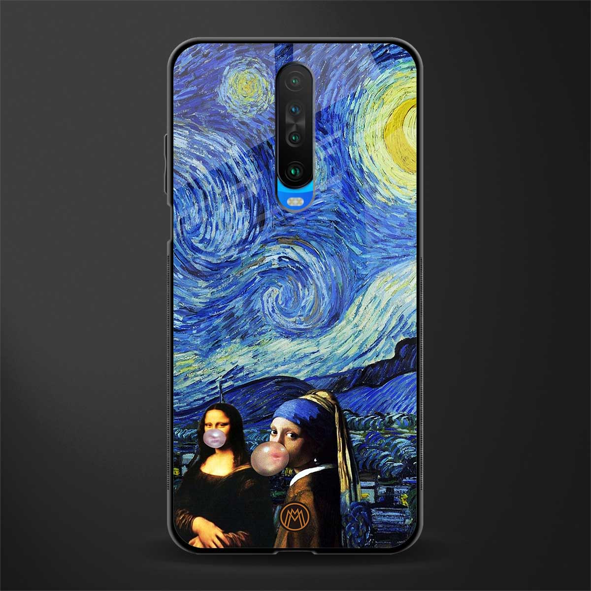 mona lisa starry night glass case for poco x2 image