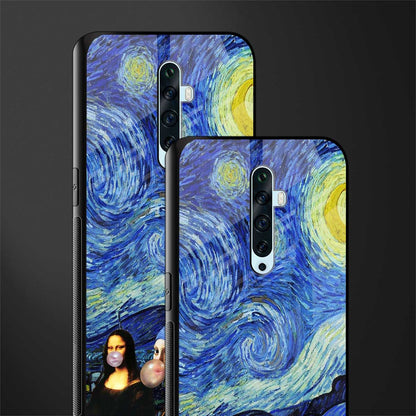 mona lisa starry night glass case for oppo reno 2f image-2