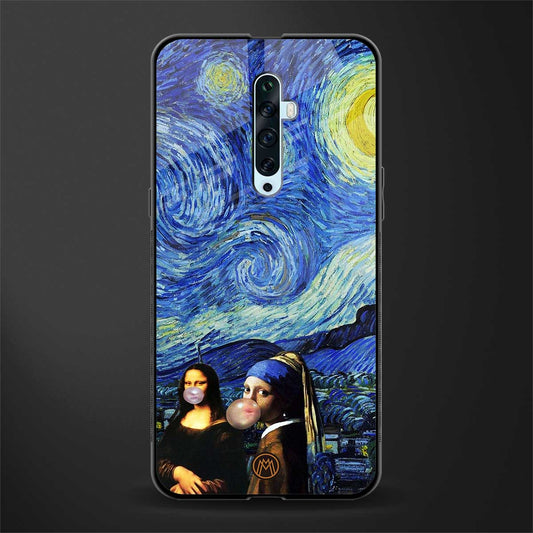 mona lisa starry night glass case for oppo reno 2f image
