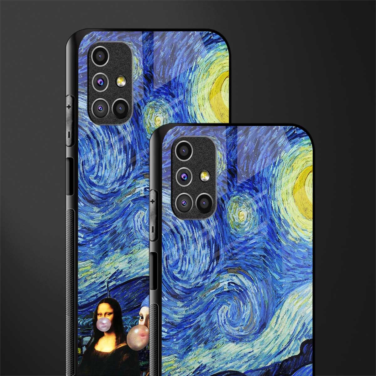 mona lisa starry night glass case for samsung galaxy m51 image-2