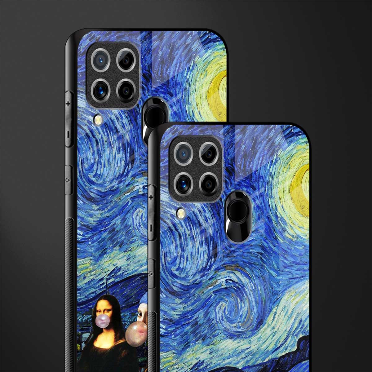 mona lisa starry night glass case for realme c15 image-2