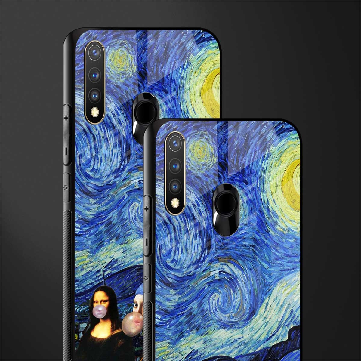 mona lisa starry night glass case for vivo u20 image-2